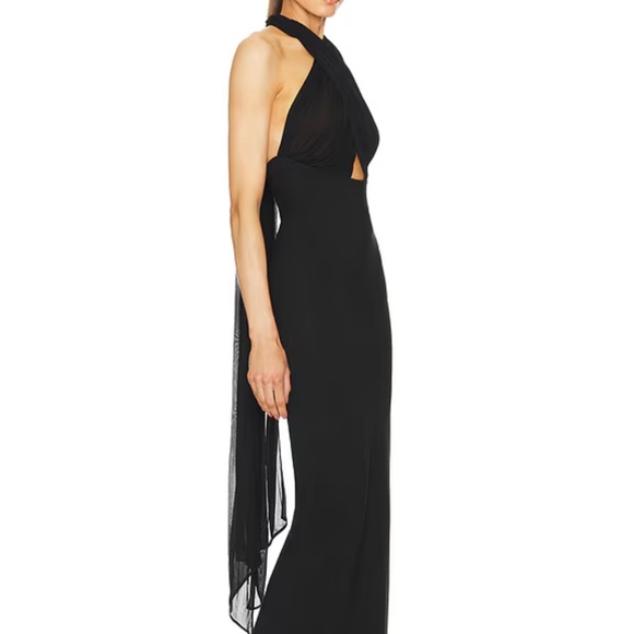 HELSA The Amber Dress Maxi Gown with Mesh Top Scarf XS - Picture 4 of 8